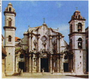 Кафедральный собор в Гаване. 1748-89. Архитекторы П. Медина и А. Фернандес Тревехос.